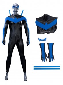 Nightwing Halloween Cosplay Robin Dick Grayson Version Bodysuit Costume Set Without Shoes
