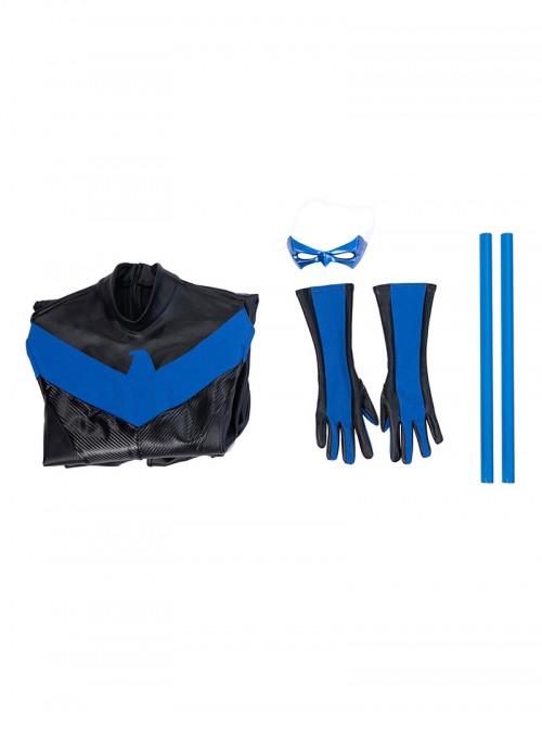 Nightwing Halloween Cosplay Robin Dick Grayson Version Bodysuit Costume Set Without Shoes