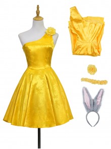 Zootopia 2 Rise Of The NonMammalians Halloween Cosplay Judy Hopps Yellow Short Dress Costume Set