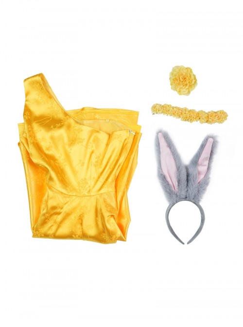 Zootopia 2 Rise Of The NonMammalians Halloween Cosplay Judy Hopps Yellow Short Dress Costume Set