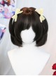 Iris Dream Series Cute Black Tea Daily All Match Air Bangs Sweet Lolita Short Straight Hair Wig