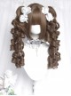 Thousand Layer Pie Series Harajuku Vintage Linen Brown Sweet Lolita Roman Curls Large Twin Ponytail Wig