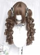 Thousand Layer Pie Series Harajuku Vintage Linen Brown Sweet Lolita Roman Curls Large Twin Ponytail Wig