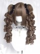 Thousand Layer Pie Series Harajuku Vintage Linen Brown Sweet Lolita Roman Curls Large Twin Ponytail Wig