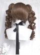 Thousand Layer Pie Series Harajuku Vintage Linen Brown Sweet Lolita Roman Curls Large Twin Ponytail Wig