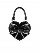 Vintage Sweetheart Series Cute Bowknot Lace Decoration Pearl Metal Tag Sweet Lolita Heart Shape Handbag