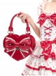 Vintage Sweetheart Series Cute Bowknot Lace Decoration Pearl Metal Tag Sweet Lolita Heart Shape Handbag