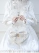 Vintage Sweetheart Series Cute Bowknot Lace Decoration Pearl Metal Tag Sweet Lolita Heart Shape Handbag