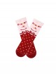 Double Layere Polka Dot Bowknot Print Decoration Pure Cotton Warm Lace Sweet Lolita Mid Calf Socks