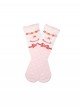 Double Layere Polka Dot Bowknot Print Decoration Pure Cotton Warm Lace Sweet Lolita Mid Calf Socks