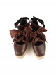 Lace Up Doll Series Elegant Lace Up Exquisite Platform Square Toe Buckle Doll Wood Grain Sole Sweet Lolita Shoes