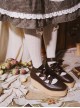 Lace Up Doll Series Elegant Lace Up Exquisite Platform Square Toe Buckle Doll Wood Grain Sole Sweet Lolita Shoes