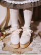 Lace Up Doll Series Elegant Lace Up Exquisite Platform Square Toe Buckle Doll Wood Grain Sole Sweet Lolita Shoes