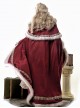 Royal Coronation Series Luxurious Red Exquisite Winter Christmas Plush Trim Golden Embroidered Tassels Chain Gemstone Classic Lolita Long Cloak