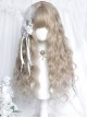 Lily Of The Valley Girl Series Light Linen Beige Mori Girl Style Wool Curl Straight Bangs Classic Lolita Long Curls Wig