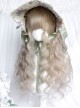 Lily Of The Valley Girl Series Light Linen Beige Mori Girl Style Wool Curl Straight Bangs Classic Lolita Long Curls Wig