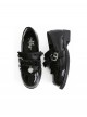 Nursery Rhyme Series Exquisite Bowknot Rhinestone Lace Decoration Japanese Style Loafers Sweet Lolita Platform Low Heel Leather Shoes
