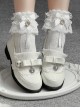 Nursery Rhyme Series Exquisite Bowknot Rhinestone Lace Decoration Japanese Style Loafers Sweet Lolita Platform Low Heel Leather Shoes