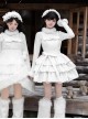 White Chocolate Series Pure White Christmas Winter Multi-Layer Hem Sweet Lolita Sleeveless Dress Bowknot Belt Headband Undershirt Leg Covers Set