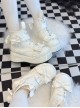 Rabbit Tail Series Cute Rabbit Ears Lace Bowknot Pom Decoration Tie Straps Sweet Lolita Platform Ankle Boots