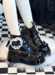 Rabbit Tail Series Cute Rabbit Ears Lace Bowknot Pom Decoration Tie Straps Sweet Lolita Platform Ankle Boots