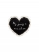 Snow Night Wish Series Black Vintage Style Heart Shape Artistic Lace Trim English Embroidered Sweet Lolita Brooch