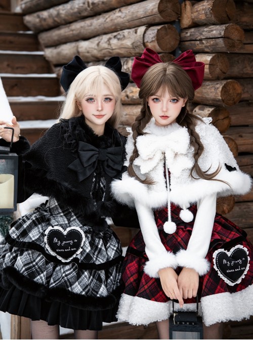 Snow Night Wish Series Black Vintage Style Heart Shape Artistic Lace Trim English Embroidered Sweet Lolita Brooch