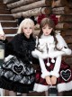 Snow Night Wish Series Black Vintage Style Heart Shape Artistic Lace Trim English Embroidered Sweet Lolita Brooch