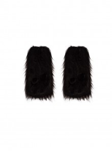 Snow Night Wish Series Dark Retro Black Versatile Subculture Y2K Fluffy Gothic Lolita Plush Leg Warmers