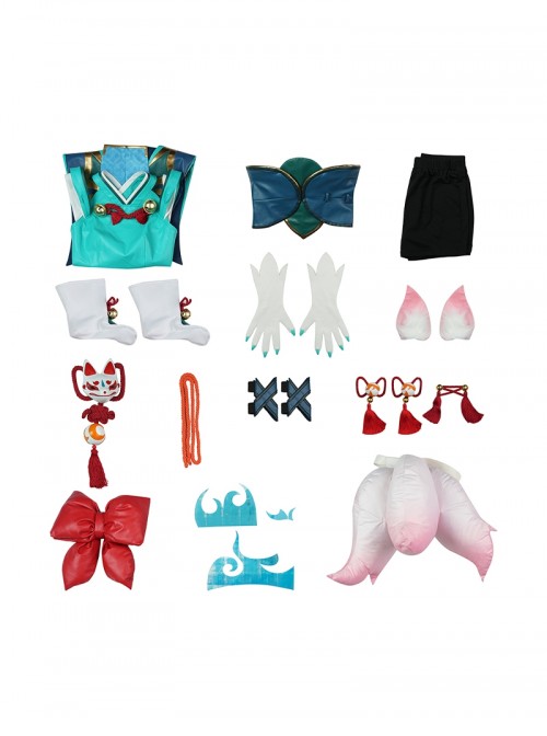 Game Overwatch Halloween Cosplay Kiriko Inari Divine Fox Costume Set