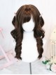 Japanese Retro Style Chocolate Brown All Match Natural Side Swept Bangs Sweet Lolita Long Curly Wig