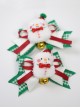 Cute Christmas Plaid Ribbon Design 3D Plush Snowman Bells Bowknot All Match Festival Sweet Lolita Hair Clip