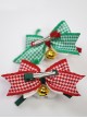 Cute Christmas Plaid Ribbon Design 3D Plush Snowman Bells Bowknot All Match Festival Sweet Lolita Hair Clip