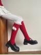New Year Christmas Cashmere Girly Curly Lace Bow Pom Pom Decoration Sweet Lolita Mid Calf Stockings Socks