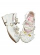 Mousse Roll Series Small Spoon Hardware Decoration Striped Bowknot Lace Round Toe Low Heel Sweet Lolita Shoes