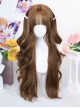 Sugar Heart Series Japanese Gentle Warm Brown Natural Daily Straight Bangs Sweet Lolita Long Curly Wig