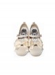 Bess Series Satin Ribbon Bowknot Round Toe Silk Leather Mary Jane Sweet Lolita Mid Heel Chunky Heel Leather Shoes
