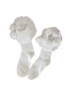 Cute Christmas Ribbon Bowknot Multi Layer Lace White Pom Poms Sweet Lolita Socks