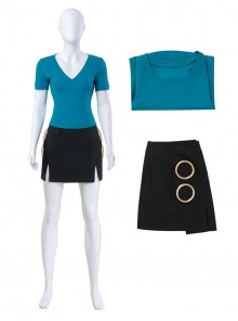 One Piece Live Action Season 2 Halloween Cosplay Nami Blue Short Sleeve Costume Set Without Shoes