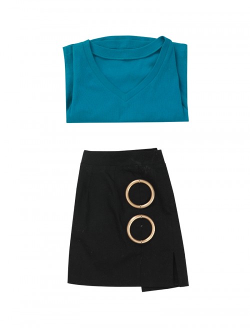 One Piece Live Action Season 2 Halloween Cosplay Nami Blue Short Sleeve Costume Set Without Shoes