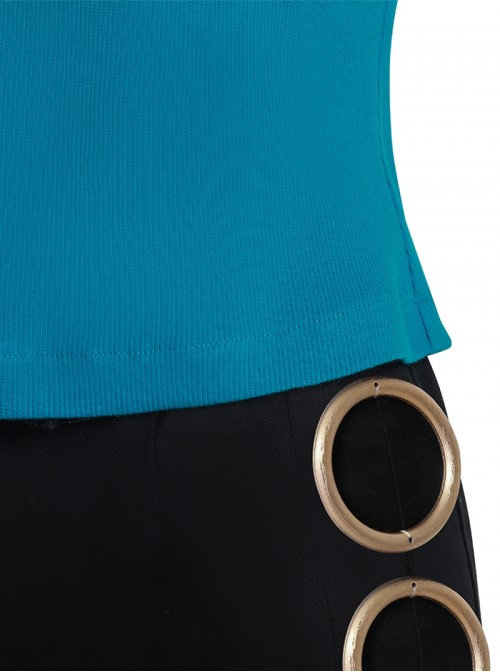 One Piece Live Action Season 2 Halloween Cosplay Nami Blue Short Sleeve Costume Set Without Shoes