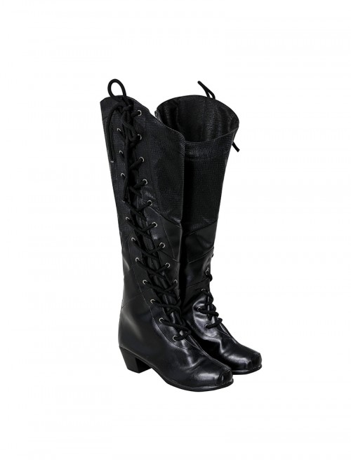 Movie Wicked Halloween Cosplay Elphaba Accessories Black High Heel Boots