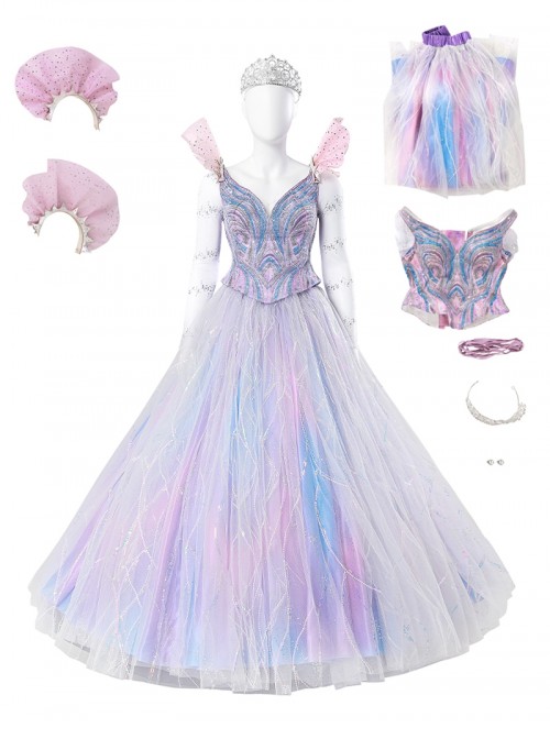 Movie Wicked For Good Halloween Cosplay Glinda Costume Set