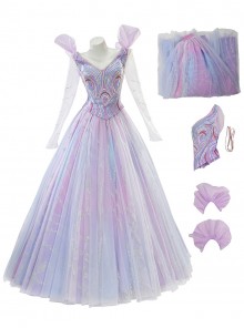 Movie Wicked For Good Halloween Cosplay Glinda Costume Set Without Shoes