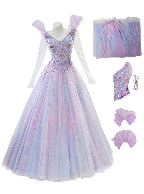 Movie Wicked For Good Halloween Cosplay Glinda Costume Set Without Shoes