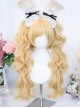 Sugar Snow Series Light Golden Natural Cute Straight Bangs Sweet Lolita Double Ponytails Roman Curly Long Hair Wig