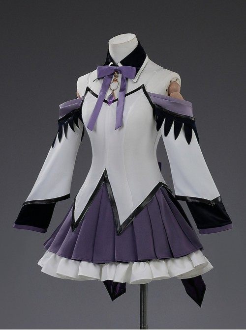 Anime Puella Magi Madoka Magica The Rebellion Story Halloween Cosplay Akemi Homura Costume Set