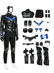 Game Batman Arkham Knight Halloween Cosplay Nightwing Costume Set Without Shoes
