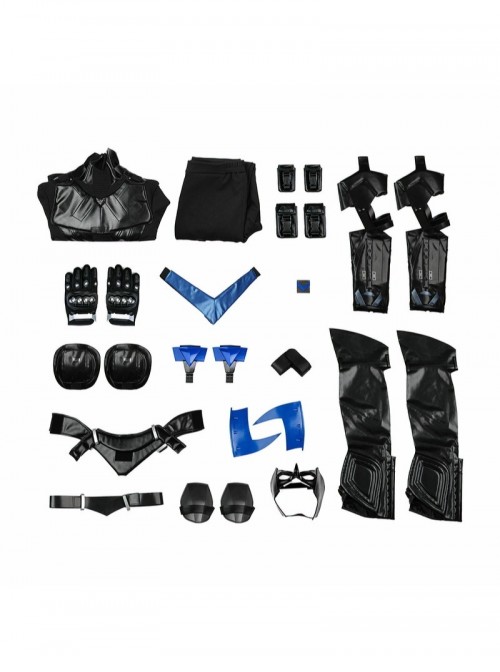 Game Batman Arkham Knight Halloween Cosplay Nightwing Costume Set Without Shoes
