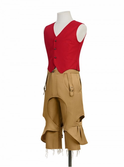 Anime One Piece Live Action Season 2 Halloween Cosplay Monkey D. Luffy Costume Set Without Shoes